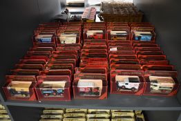 A collection of 75 Matchbox Models of Yesteryear diecast vehicles all in red window boxes