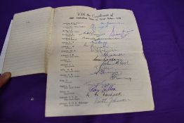 An Autograph Book containing a compliment sheet signed by each team member of the 1948 Australian