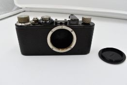A Leica 1C camera body in leather case Circa 1930. Serial No 37473