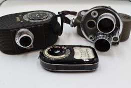 Two Cine cameras. A Dekko and a Bell & Howell Double Run Eight in original cases