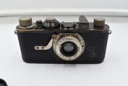 A Leica 1A camera with fixed Leitz Elmar 1;3,5 f=50mm lens Circa 1928. Serial No 12999
