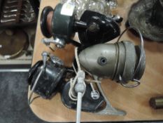 Three vintage spinning reels Garcia Mitchell Omnia and Intrepid.