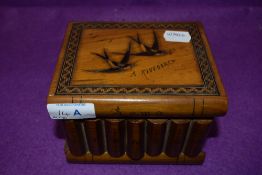 A Sorrento jewellery case or similar box in the form of books decorated with Swallows 'A