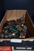 A selection of vintage valve tubes and similar electrical components