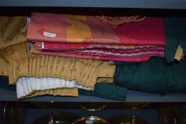 A set of Dorma curtains and tie backs in pinks and oranges and a collection of good quality