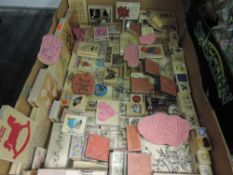 An array of rubber stamps,perfect for crafts.