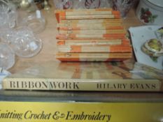 A selection of text and reference books including Penguin Fiction and Ribbon work