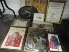 A mixed lot of general photographs,embroideries, vintage maps including OS of England and Wales,