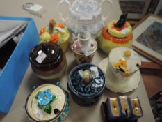 A mixed lot of vintage preserve and homey jars and similar.