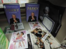 Two signed copies of Michael Parkinsons autobiography,Signed Cheeky girls pictures a Paolo Nutini CD