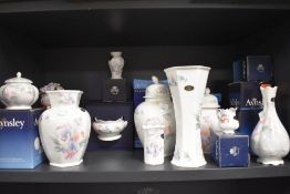 Ten item of Aynsley 'Little sweetheart' with boxes including vases and trinket bowls also included