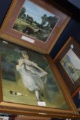 A selection of framed and glazed prints including Constable interest