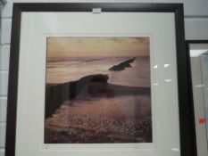 A Ltd Ed print art photograph, Peter J Fellows, beach scene, signed and numbered 9/25, 45 x 45cm,