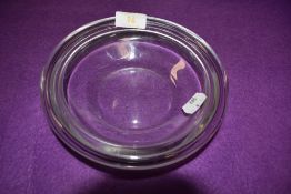 A heavy Orrefors glass bowl, signed and numbered to underside.