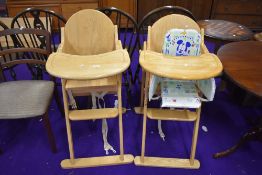 Two modern high chairs