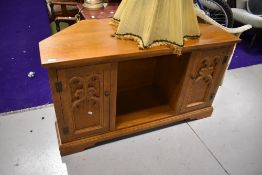 A modern golden oak TV cabinet