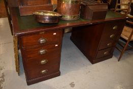 An early 20th Century mahogany pedestal desk, approx. 153 x 84cm