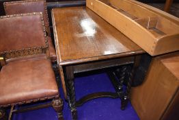 An early to mid 20th Century oak twist gateleg dining table