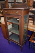 An Edwardian mahogany and inlaid display cabinet of small proportions, approx width 59cm height