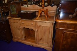 A natural pine ledgeback sideboard, width approx. 132cm