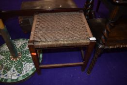 An Arts and Crafts strung stool, not labelled but in the style of Arthur Simpson