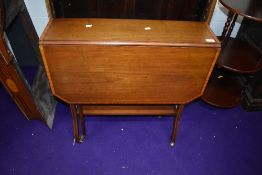 An Edwardian mahogany and inlaid sutherland style occasional table, width approx. 73cm