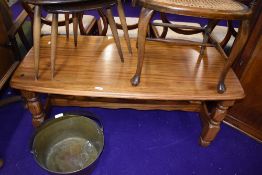 A stripped pine coffee table, approx. 118 x 59cm