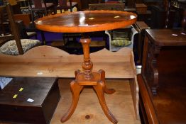 A reproduction yew wood occasional/wine table