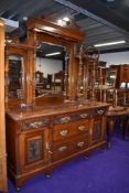 A Victorian mahogany mirror back sideboard , approx. Dimensions W174cm H227cm D58cm