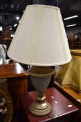 A modern table lamp, in a classical style