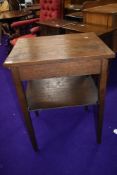 An early 20th Century oak side table with ply undertier, width approx 56cm