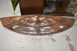 An Arts and Crafts style copper canopy , width approx. 140cm