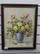An oil painting, Lockerman, still life, indistinctly signed, 40 x 29cm, framed