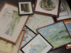 A selection of prints, inc after Heaton Cooper, Young Ash in Spring, dated 1952, 44 x 31cm, framed