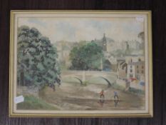 A watercolour, H W Speight, Kendal townscape, signed and dated, 1963, 23 x 32cm, framed and glazed