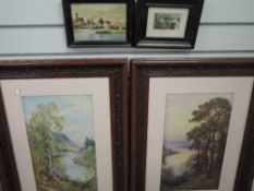 A pair of prints, Spring Time Borrowdale, and Evening Derwentwater 1932, framed and glazed, a print,
