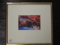 A wax picture, Tiana Marie, Fire and Brimstone, signed, attributed verso, 10 x 15cm, framed and