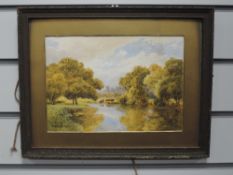 A watercolour Thomas Payne, woodland river, signed and dated 1910, 18 x 25cm, framed and glazed