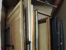 A box of picture frames, various