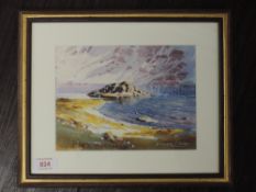 A watercolour, Vivienne Pooley, Red Tarn Helvellyn, signed and attributed verso, 15 x 21cm, framed