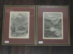 Two engravings, after Whympers, Ulleswater and Langdale Pikes, from Picturesque Europe