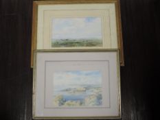 Two watercolours, Gilbert Davies, country landscapes, signed, 20 x 29cm, framed and glazed