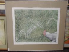 A Ltd Ed print, after Alan Stones, Cock and Haystack, num 88/200, signed and dated 1986, 50 x