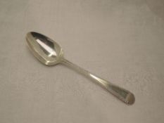 A Georgian silver table spoon in the Old English bead pattern, London 1780, George Smith, approx