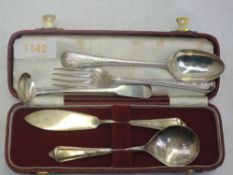 A Georgian Scottish silver condiment ladle, Glasgow 1831, John Heron of Greenock, a Victorian silver