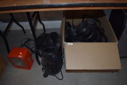 A selection of various par can style LED stage lights and LEDs by Cosmos