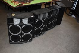 Two pairs of Black Dwarf loaded speaker cabinets