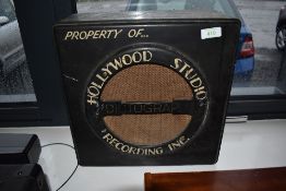 A Dictograph speaker cabinet hand painted with Hollywood studio Recording