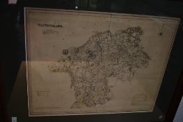 Antiquarian Map. T. L. Murray - Westmorland. 1832. With faint outline colour, framed and glazed. (
