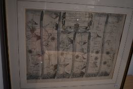 Antiquarian Map. Road Map. John Ogilby - Tinmouth in Northumberland to the City of Carlisle. Plate